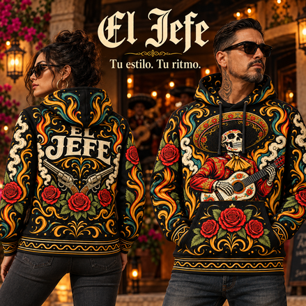 El Jefe – Mariachi Flames Hoodie