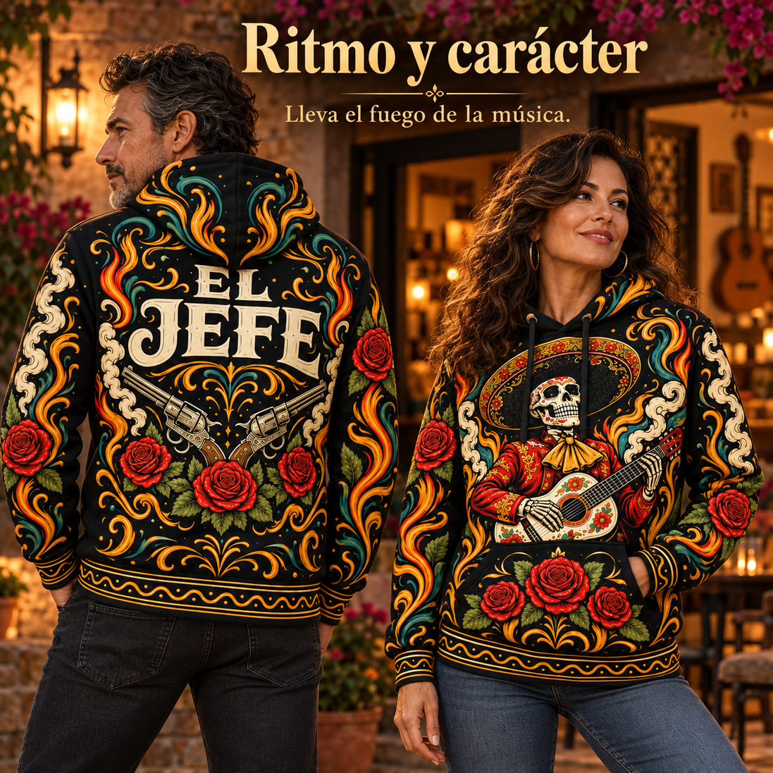 El Jefe – Mariachi Flames Hoodie
