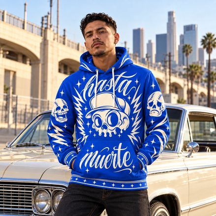 Hasta Muerte – Cobalt Skull Hoodie