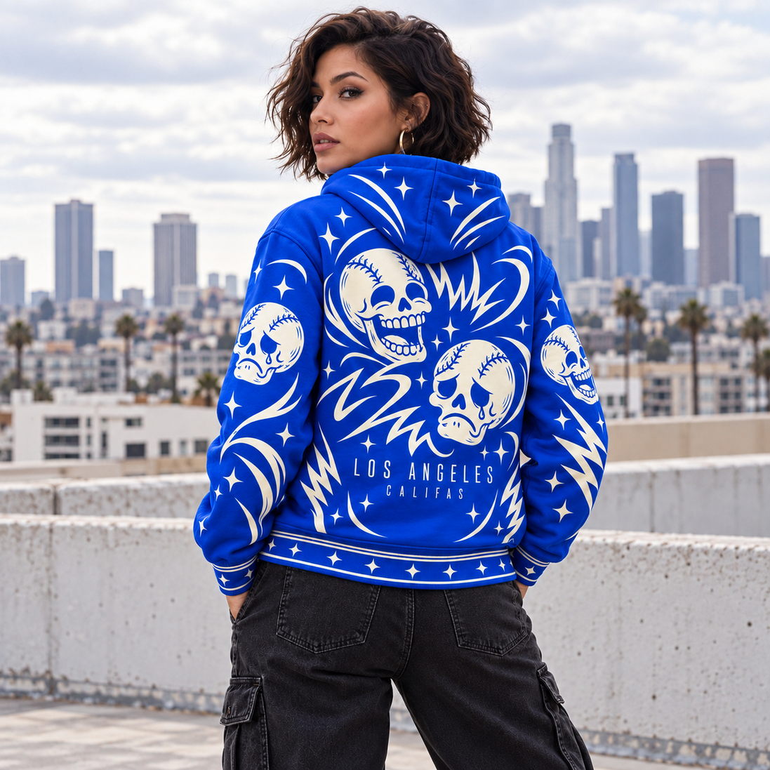 Hasta Muerte – Cobalt Skull Hoodie
