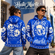 Hasta Muerte – Cobalt Skull Hoodie