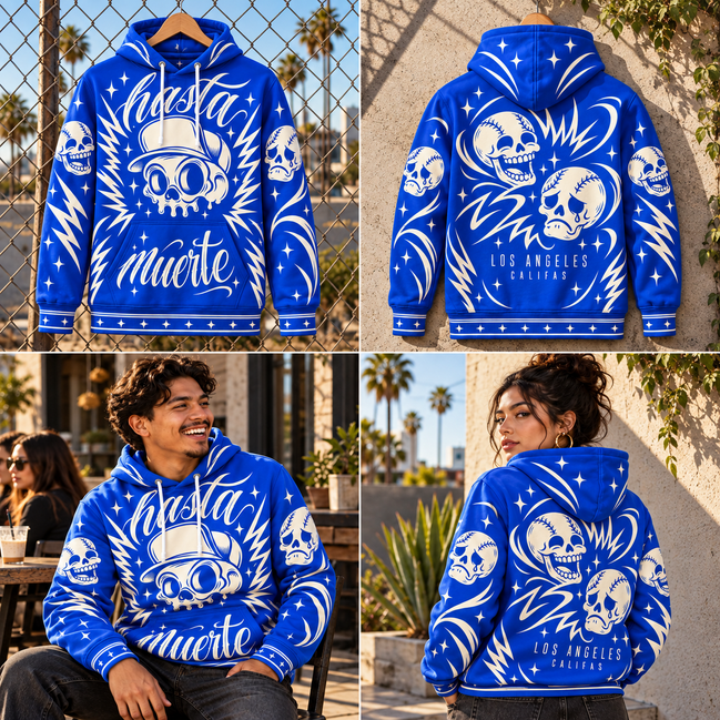 Hasta Muerte – Cobalt Skull Hoodie