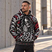 Oración entre Sombras y Letras Hoodie