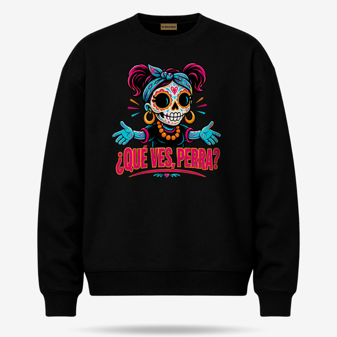 Qué Ves, Perra Neon Calavera Sweater
