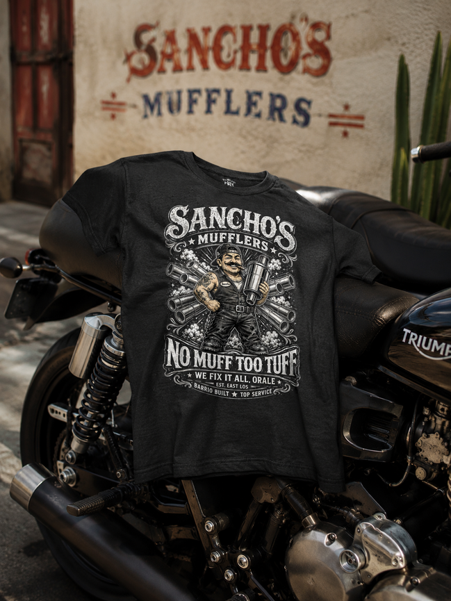 Sancho's Muffler Vintage Greaser T Shirt