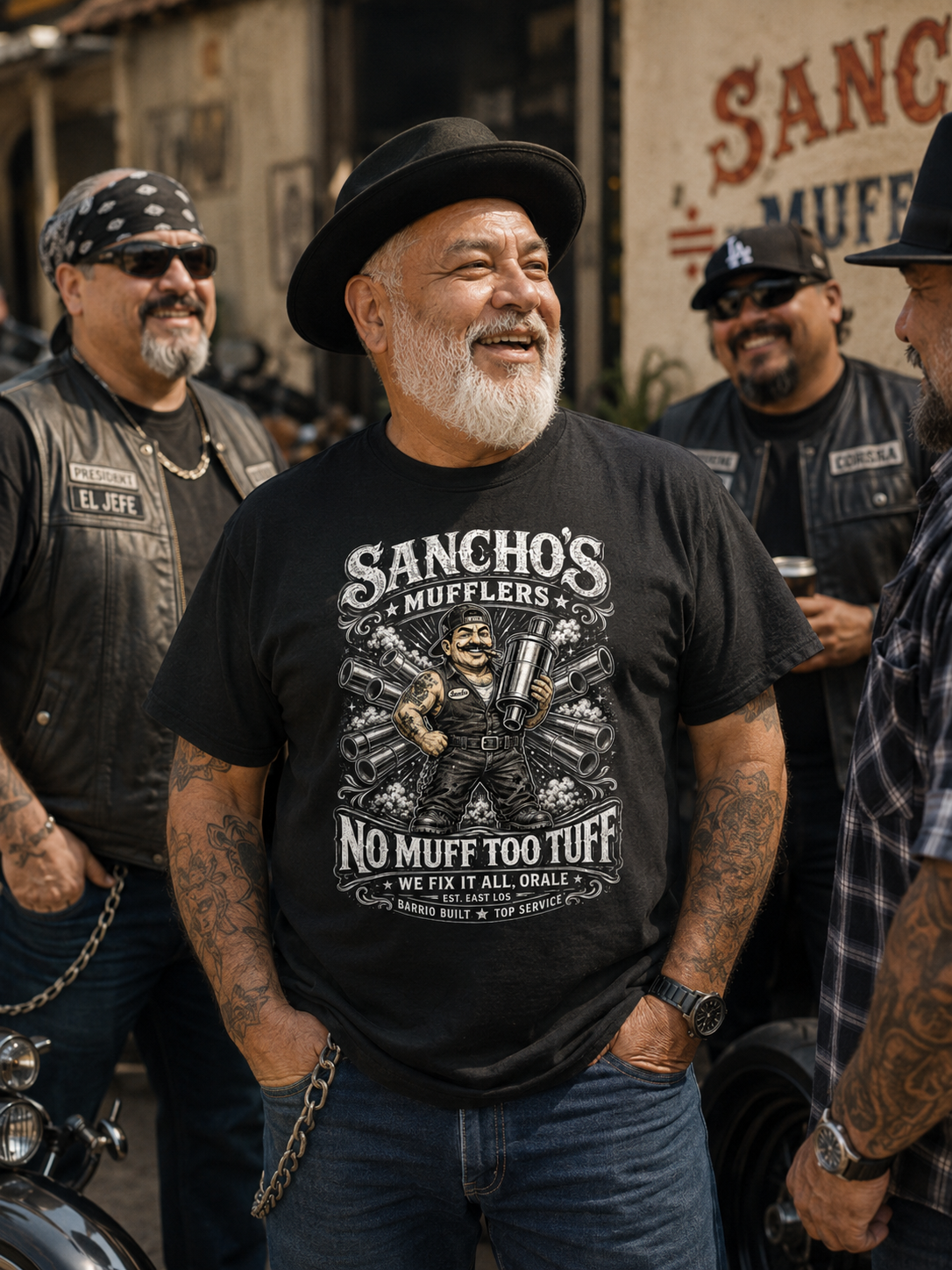 Sancho's Muffler Vintage Greaser T Shirt