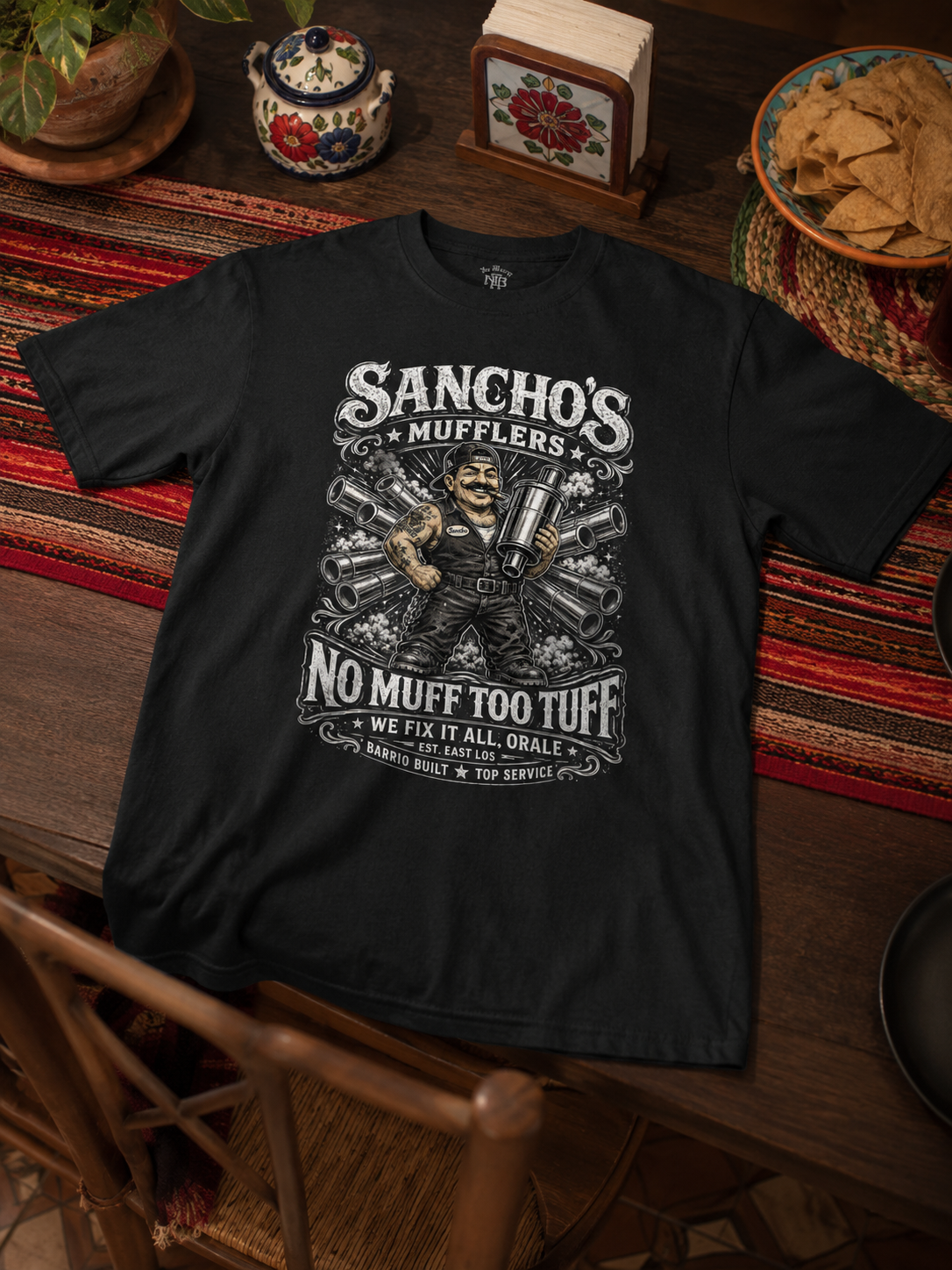Sancho's Muffler Vintage Greaser T Shirt