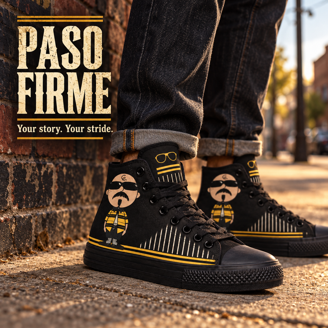 Stay Firme – Golden Stripes High Tops