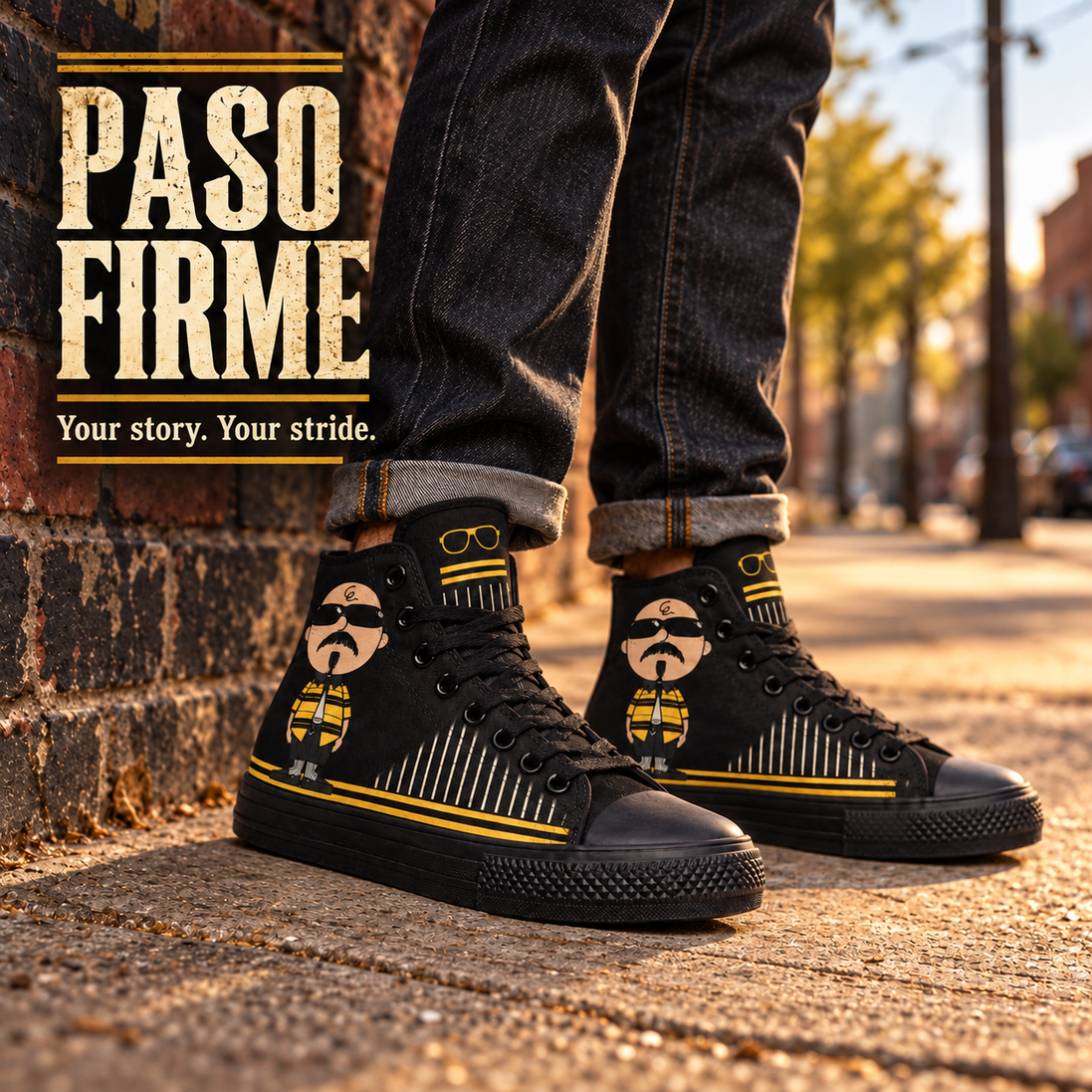 Stay Firme – Golden Stripes High Tops