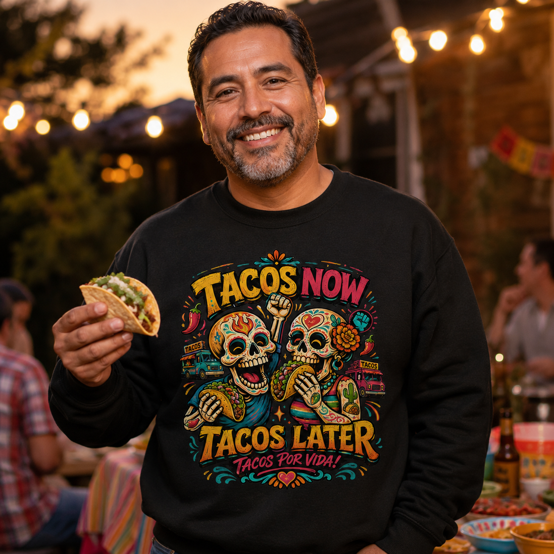 Tacos Por Vida Calavera Sweater