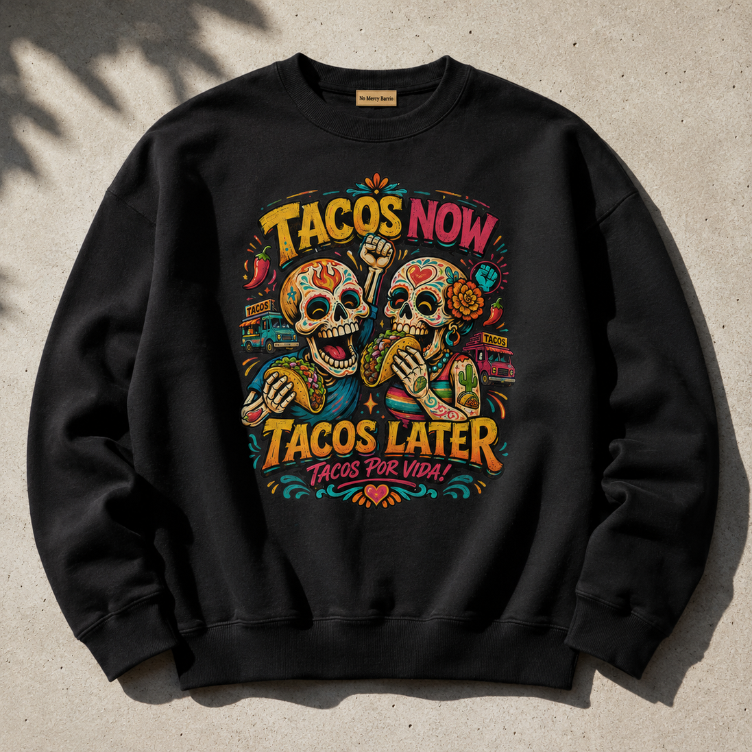 Tacos Por Vida Calavera Sweater