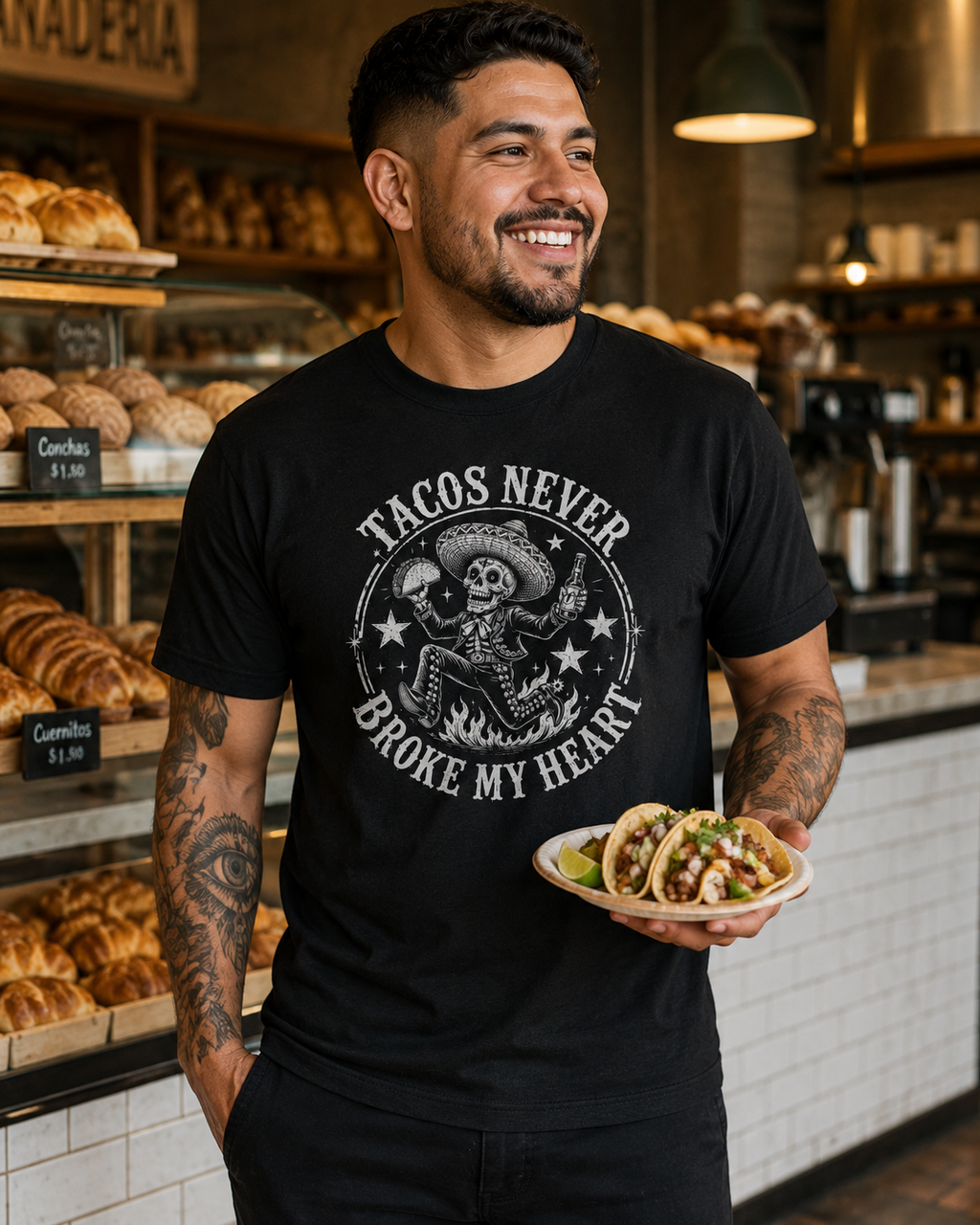 Tacos Never Broke My Heart Old School T Shirt