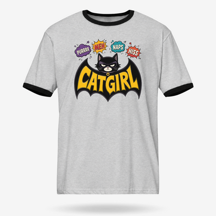 The Cat Girl Bat Action Ringer Tee