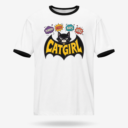 The Cat Girl Bat Action Ringer Tee