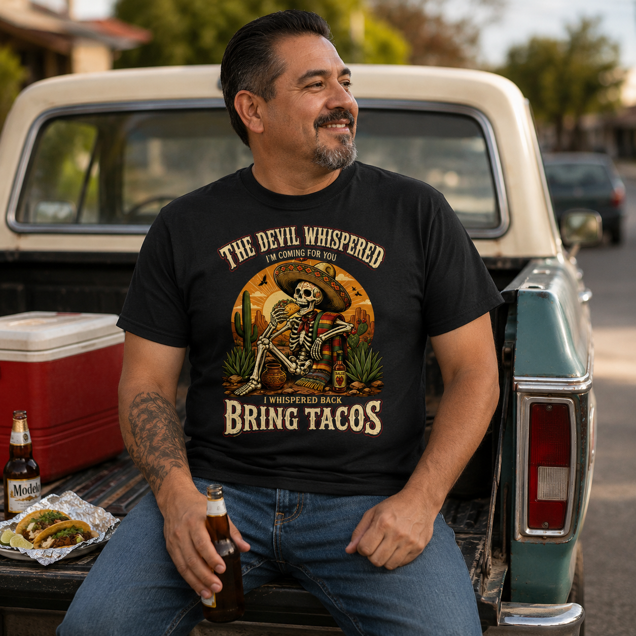 The Devil Whispered... Bring Tacos T Shirt