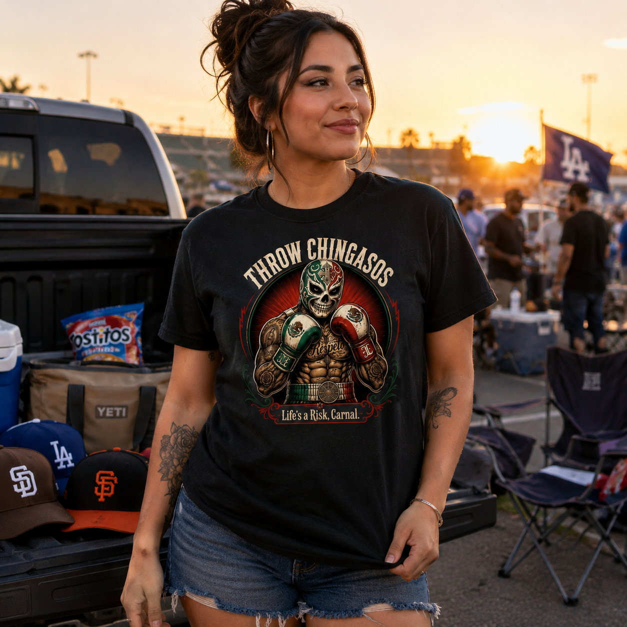 Throw Chingasos Life_s a Risk House of Locos T Shirt