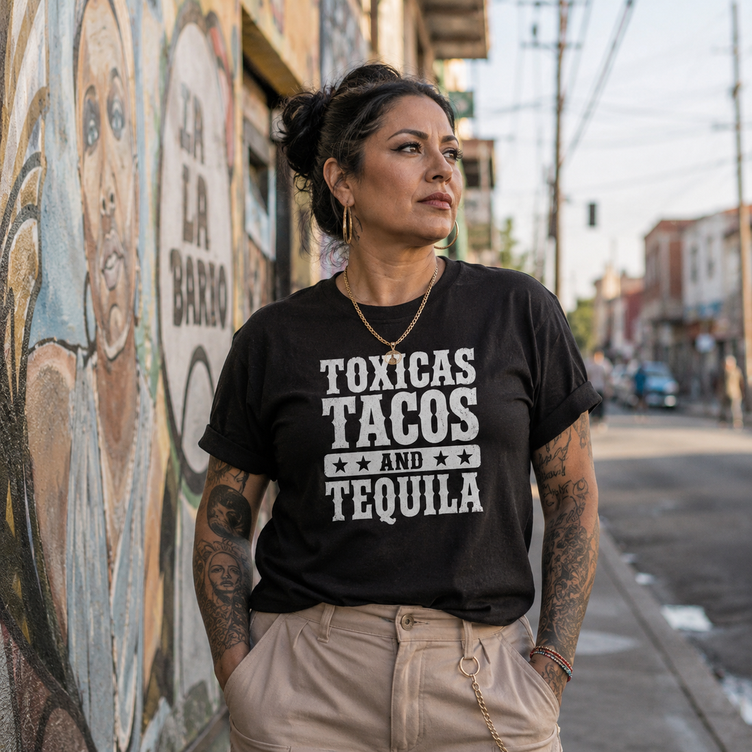 Toxicas Tacos and Tequila Latino T Shirt