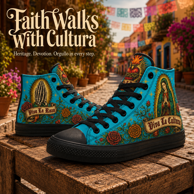 Virgen del Barrio Azul High Tops