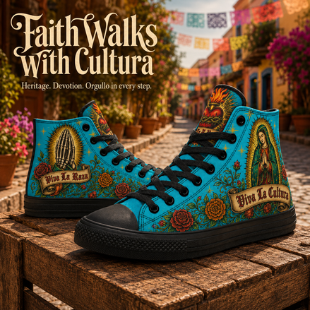 Virgen del Barrio Azul High Tops