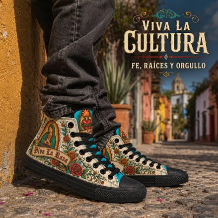Virgencita de la Raza Crema High Tops