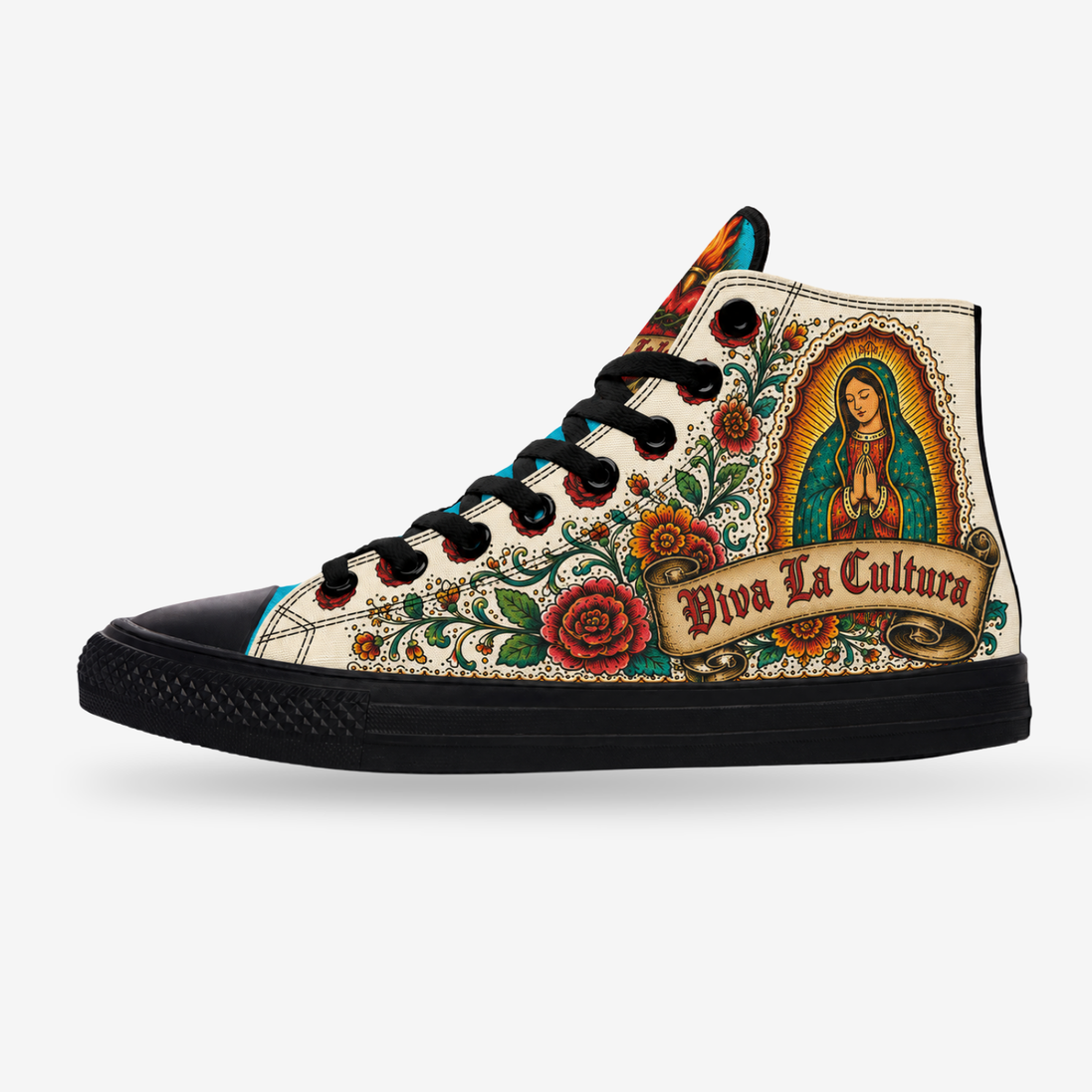Virgencita de la Raza Crema High Tops