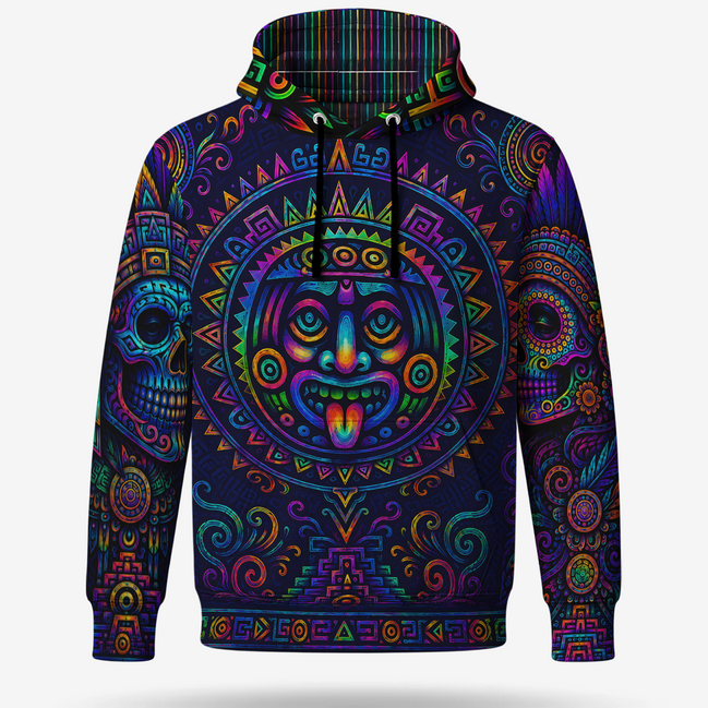 Xiuhpohualli Neon Guardian Hoodie