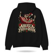 Abuela Fiesta Queen Hoodie Black — product mockup
