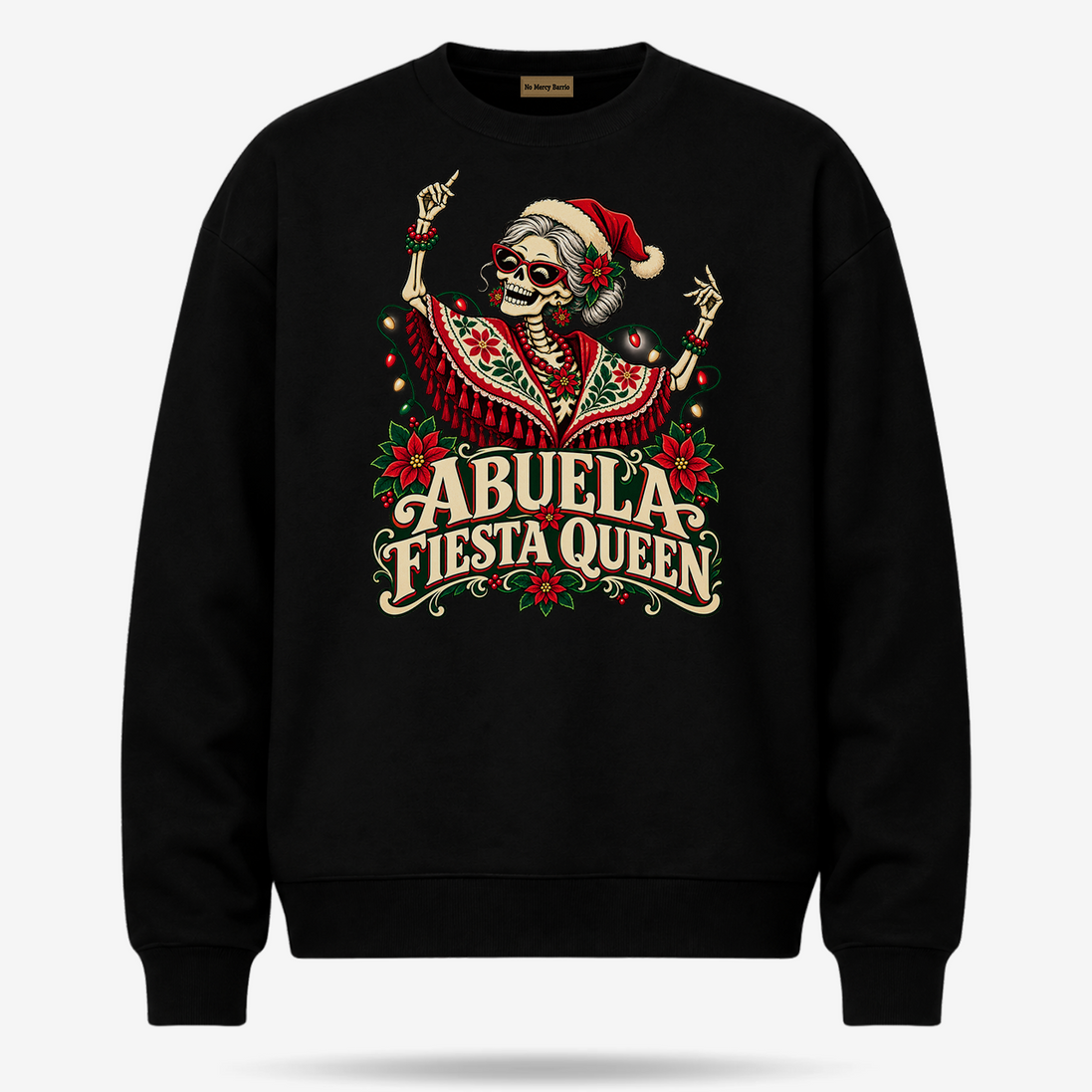 Abuela Fiesta Queen Sweater Black — product mockup