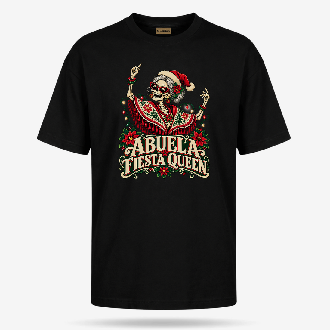 Abuela Fiesta Queen T Shirt Black — product mockup