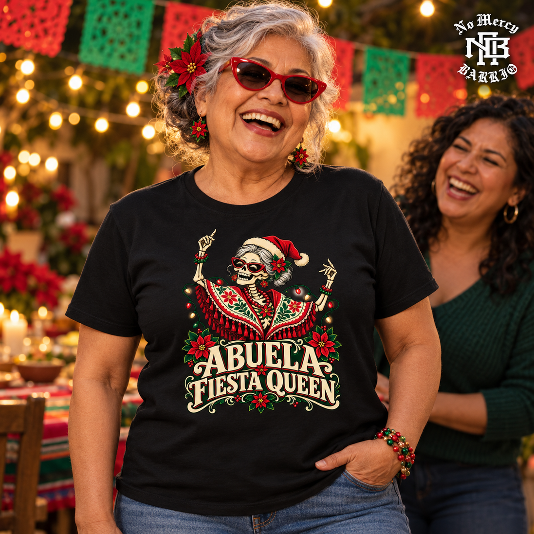 Abuela Fiesta Queen T Shirt Black — Lifestyle creative