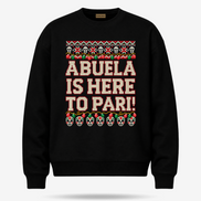 Abuela Is Here To Pari Fiesta Stitch Sweater Black — product mockup