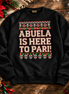 Abuela Is Here To Pari Fiesta Stitch Sweater Black — Flatlay creative