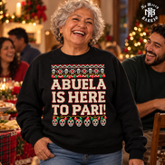 Abuela Is Here To Pari Fiesta Stitch Sweater Black — Lifestyle creative