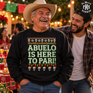 Abuelo Is Here To Pari Fiesta Stitch Sweater Black — Lifestyle creative