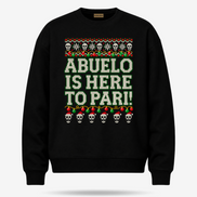 Abuelo Is Here To Pari Fiesta Stitch Sweater Black — product mockup