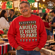 Abuelo Is Here To Pari Fiesta Stitch Sweater Red — Lifestyle creative