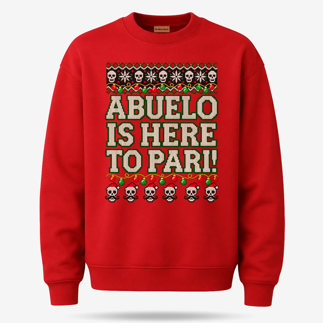 Abuelo Is Here To Pari Fiesta Stitch Sweater Red — product mockup