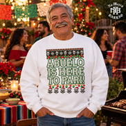 Abuelo Is Here To Pari Fiesta Stitch Sweater White — Lifestyle creative