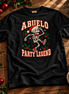 Abuelo Party Legend T Shirt Black — Flatlay creative