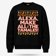 Alexa Make All The Tamales Masa Stitch Sweater Black — product mockup