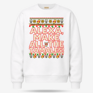 Alexa Make All The Tamales Masa Stitch Sweater White — product mockup