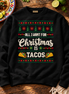 All I Want For Christmas Is Tacos Fiesta Knit Sweater Black — Flatlay creative