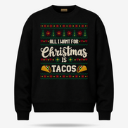 All I Want For Christmas Is Tacos Fiesta Knit Sweater Black — product mockup