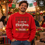 All I Want For Christmas Is Tacos Fiesta Knit Sweater Red — Lifestyle creative