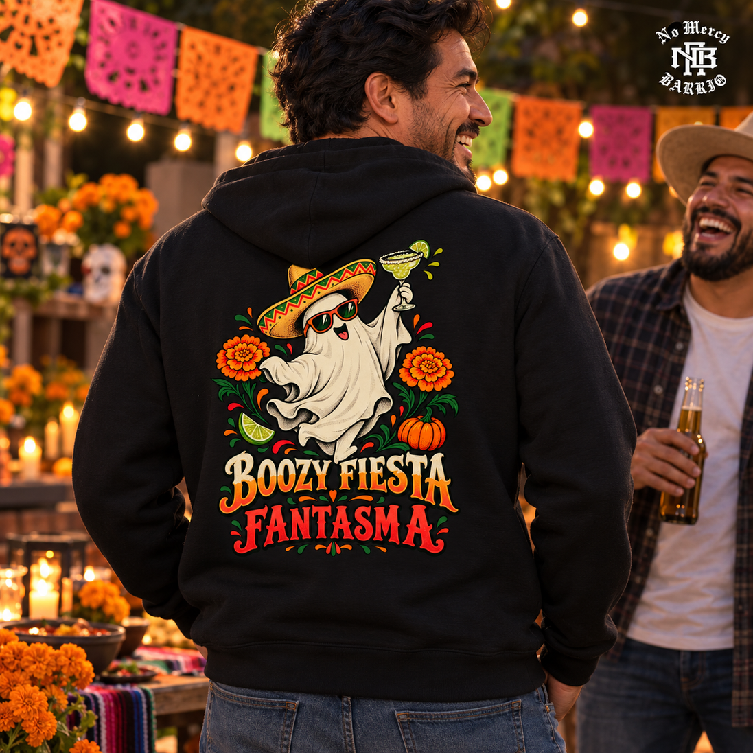 Boozy Fiesta Fantasma Hoodie Black — Lifestyle creative
