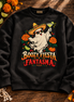 Boozy Fiesta Fantasma Sweater Black — Flatlay creative
