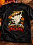 Boozy Fiesta Fantasma T Shirt Black — Flatlay creative