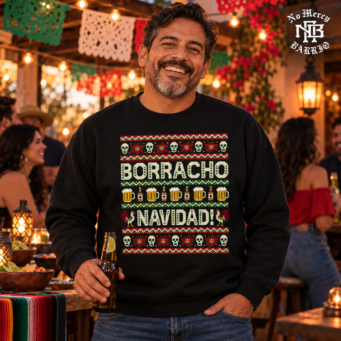 Borracho Navidad Cantina Knit Sweater Black — Lifestyle creative