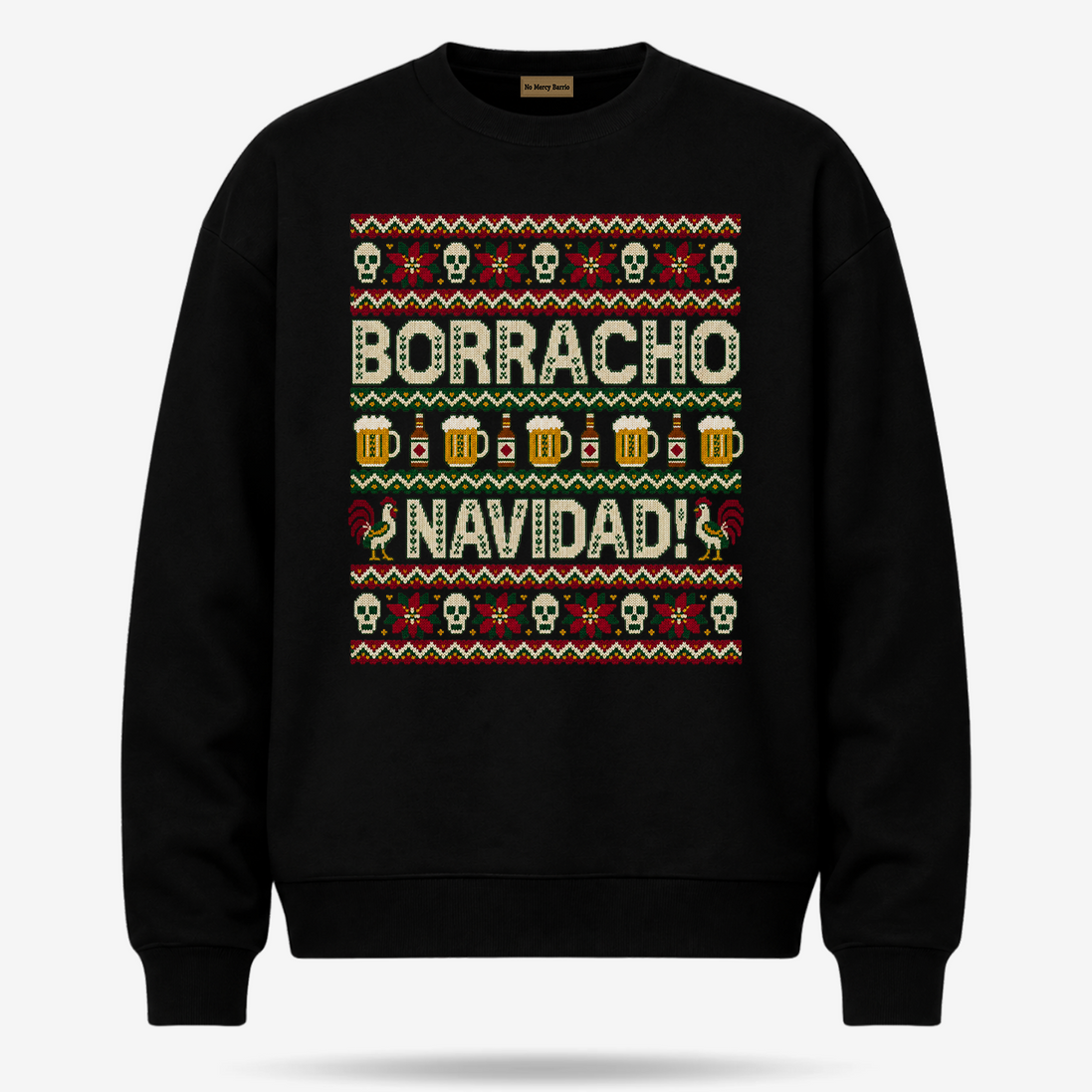 Borracho Navidad Cantina Knit Sweater Black — product mockup