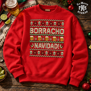 Borracho Navidad Cantina Knit Sweater Red — Flatlay creative